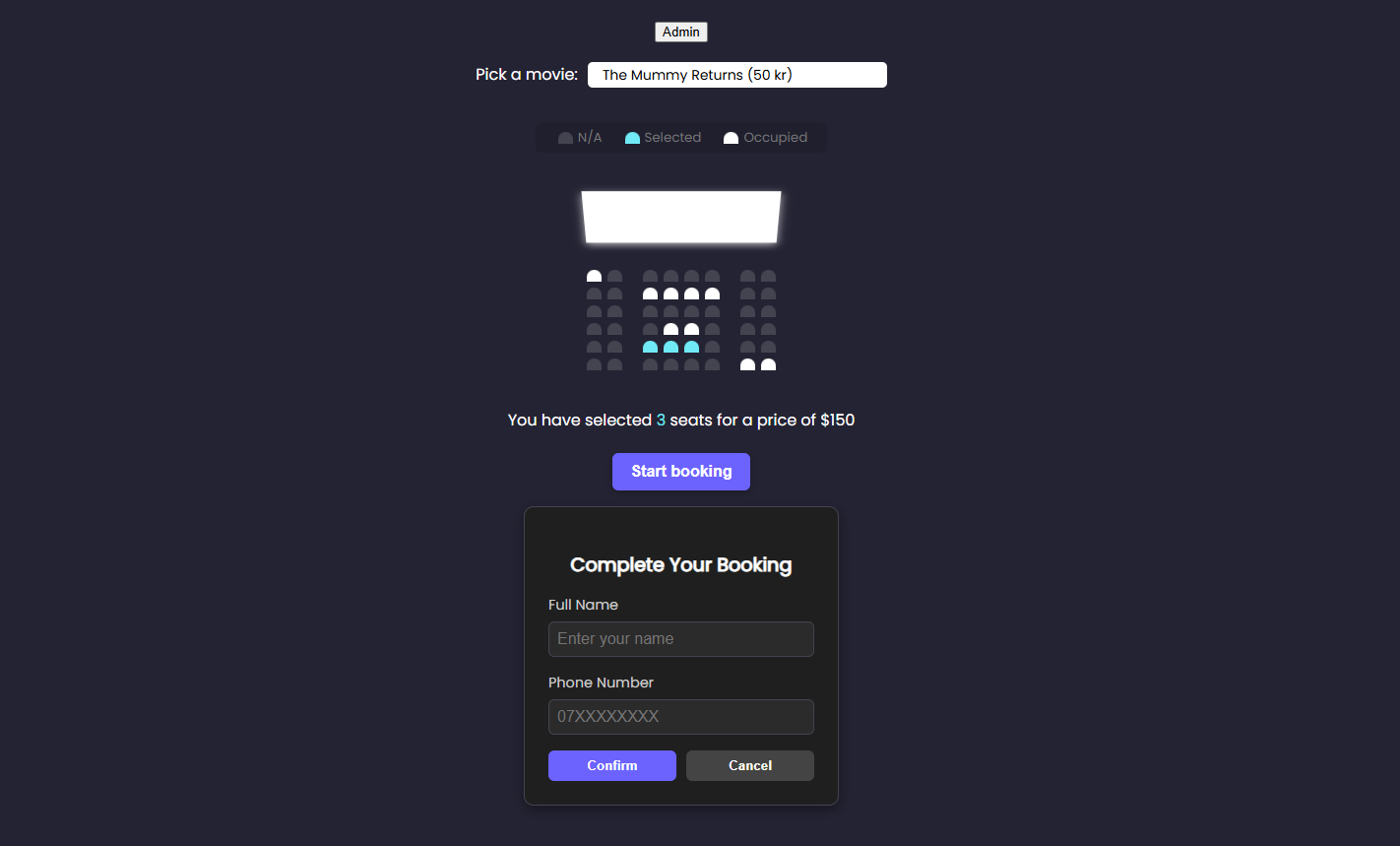 MovieSeatBooking project image